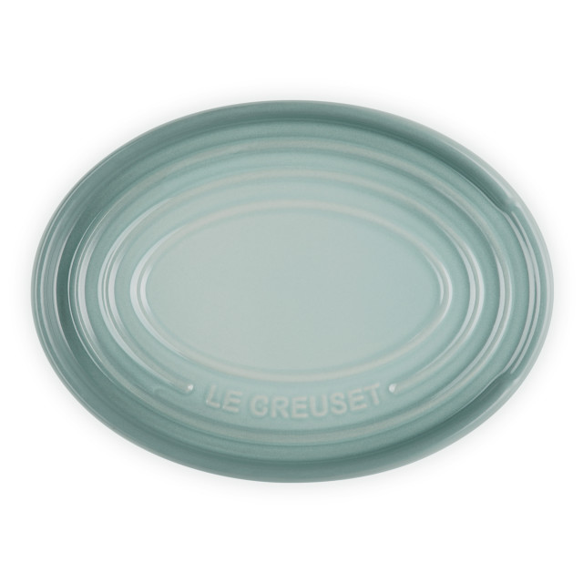 Le Creuset Sea Salt Oval Spoon Rest, 16cm angle