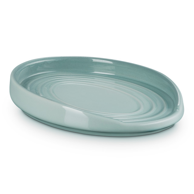 Le Creuset Sea Salt Oval Spoon Rest, 16cm angle