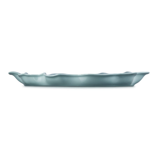 Le Creuset Sea Salt Ruffle Stoneware Serving Platter, 36cm angle