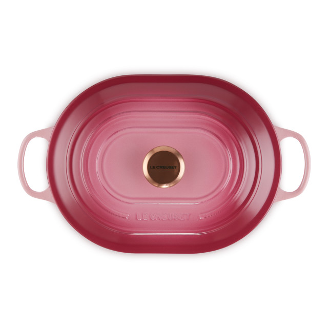 Le Creuset Berry Signature 6.3 Litre Oval Cast Iron Casserole, 31cm angle