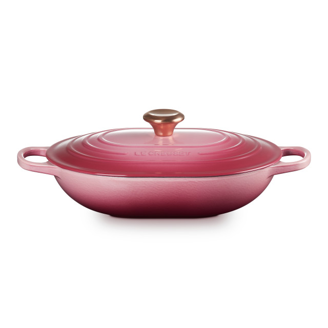 Le Creuset Berry Signature 6.3 Litre Oval Cast Iron Casserole, 31cm angle