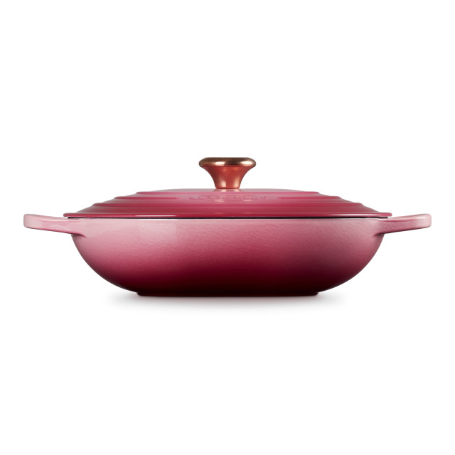 Le Creuset Berry Signature 6.3 Litre Oval Cast Iron Casserole, 31cm angle