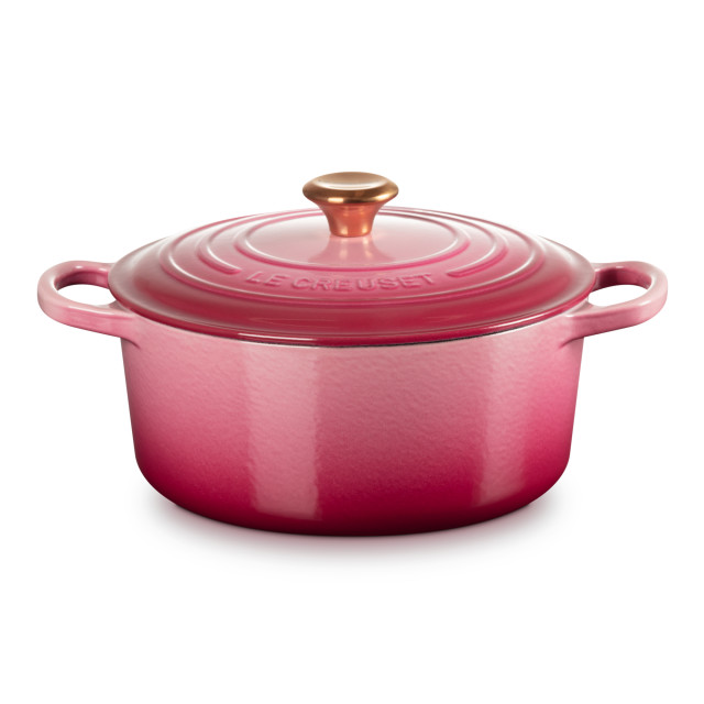 Le Creuset Berry Signature 3.3 Litre Round Cast Iron Casserole, 22cm angle
