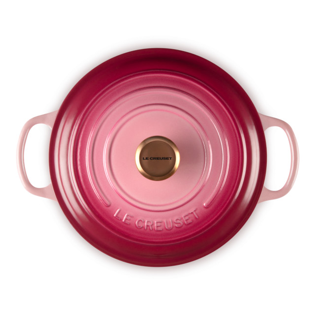 Le Creuset Berry Signature 3.3 Litre Round Cast Iron Casserole, 22cm angle