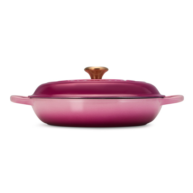 Le Creuset Berry Signature 3.5 Litre Shallow Casserole, 30cm angle