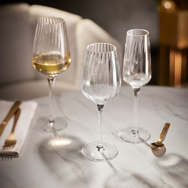Chef & Sommelier Symetrie White Wine Glasses, Set of 6 on the table with other glasses