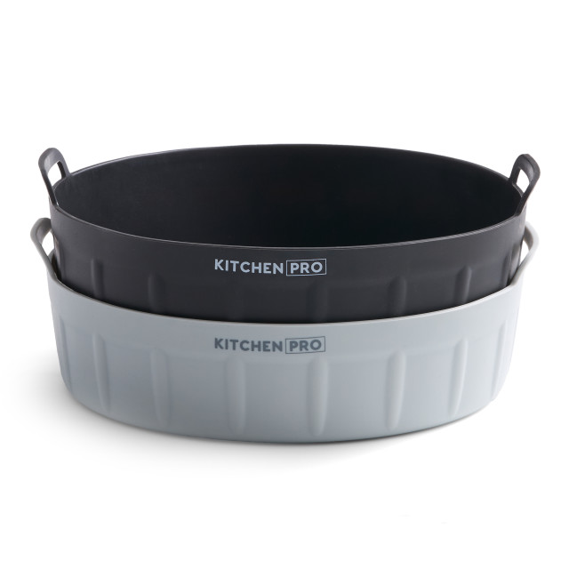 Kitchen Pro Swift Round Silicone Airfryer Inserts, Set of 2 angle
