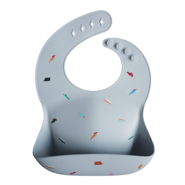 Mushie Silicone Baby Bib - Retro Cars