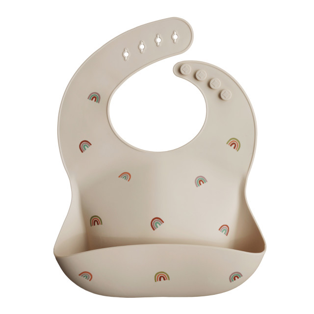 Mushie Silicone Baby Bib - Rainbow