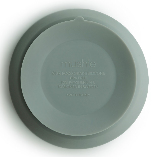 Mushie Silicone Suction Bowl, 280ml - Cambridge Blue angle
