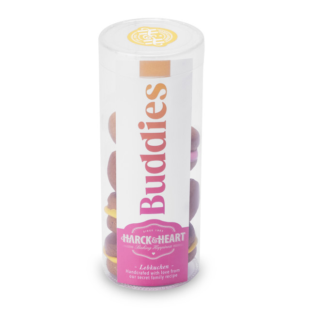 Harck & Heart Buddies Rainbow Gingerbread Biscuit Bites, 110g packaging
