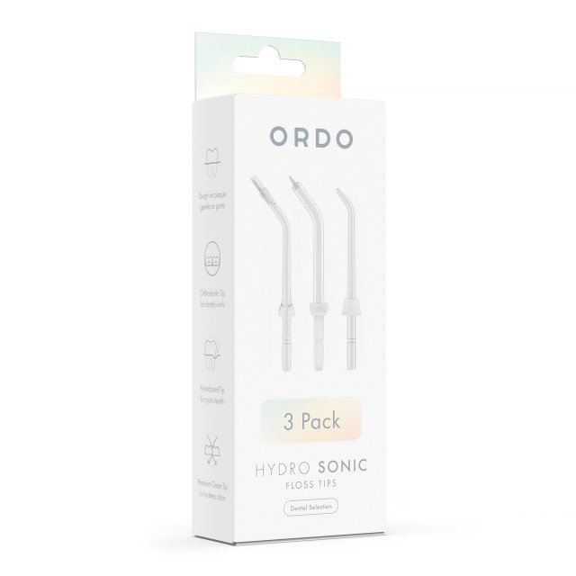 Ordo Hydro Sonic Dental Selection Floss Tips for Hydro Sonic Water Flosser, Pack of 3 packaging