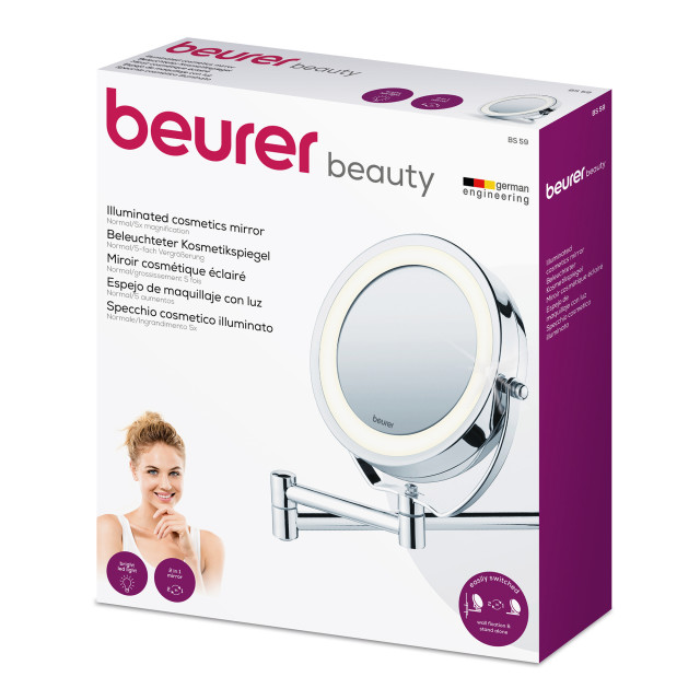 Beurer BS 59 Illuminated Cosmetics Mirror with LED Lights packaging