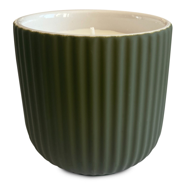 Charisma Candles Ginger Lily Scented Filled Ribbed Ceramic Candle, 300g