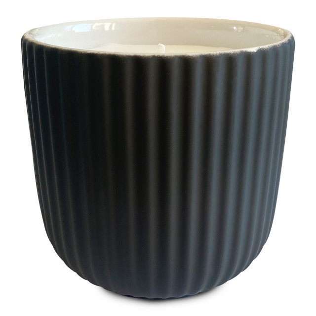 Charisma Candles Oudh Scented Filled Ribbed Ceramic Candle, 300g