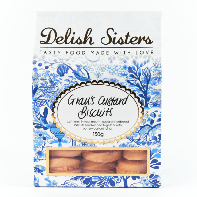 Delish Sisters Grans Custard Biscuits, 150g