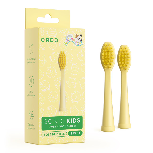 Ordo Sonic Kids Brush Heads for Squishmallows Wanda Battery Toothbrush, Pack of 2