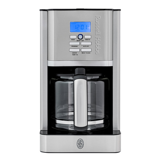Russell Hobbs Nexus Stainless Steel Digital Coffee Maker, 1.8L - Silver angle