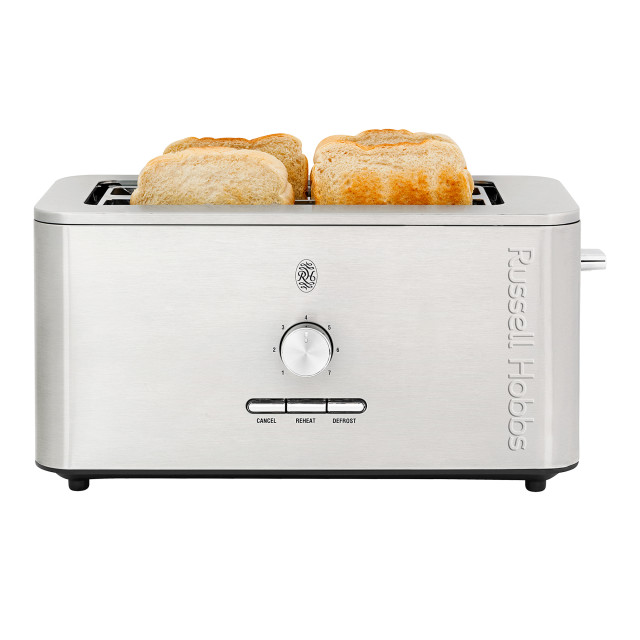 Russell Hobbs Nexus Stainless Steel 4-Slice Toaster - Silver angle