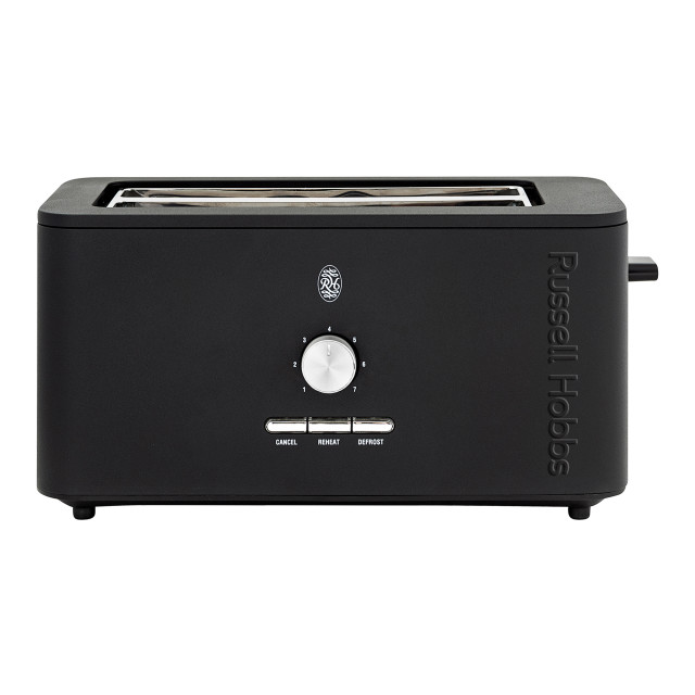 Russell Hobbs Nexus Stainless Steel 4-Slice Toaster - Black angle