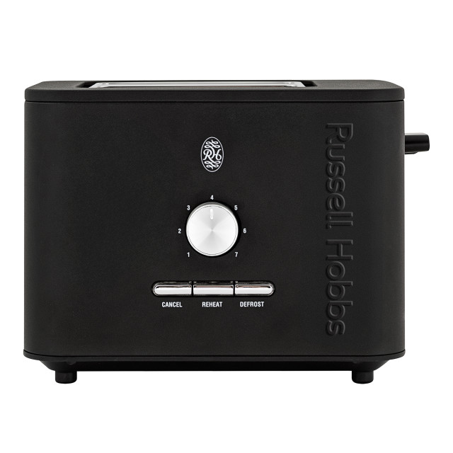 Russell Hobbs Nexus Stainless Steel 2-Slice Toaster - Black angle