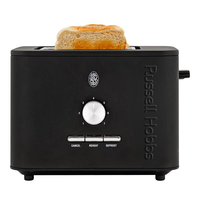 Russell Hobbs Nexus Stainless Steel 2-Slice Toaster - Black angle