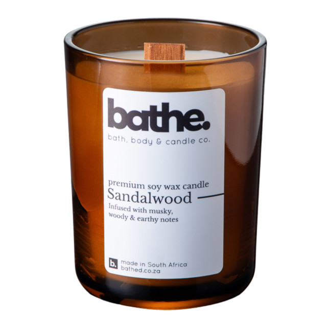 Bathe Sandalwood Soy Wax Candle, 250g