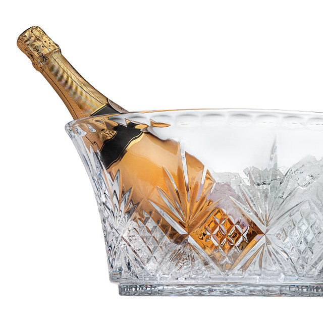 Paris Glass Champagne Chiller, 4L with a bottle of champagne