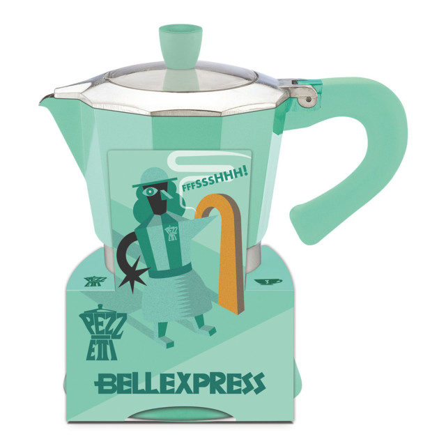 Pezzetti Belle Express Moka Pot, 3 Cups - Green packaging