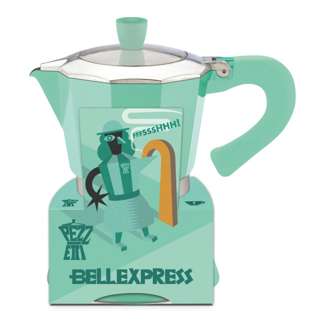 Pezzetti Belle Express Moka Pot, 6 Cups - Green packaging