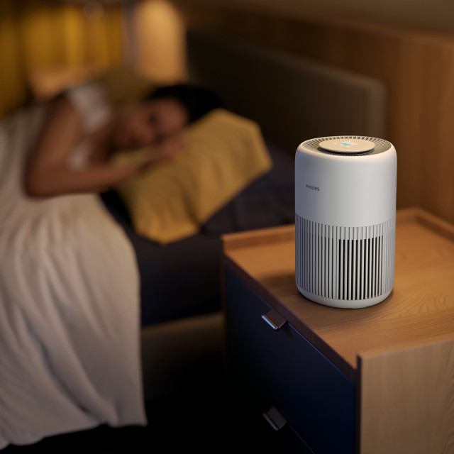 Philips Series 900 PureProtect Mini Air Purifier in the bedroom