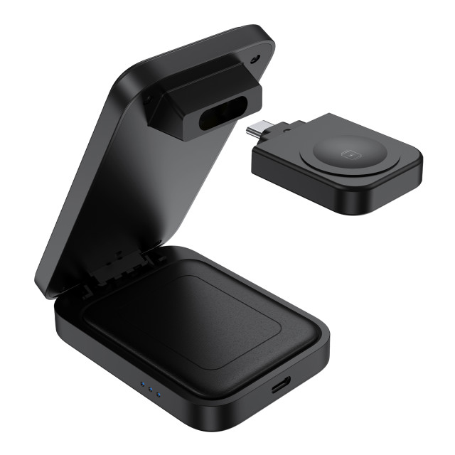 Choetech Fast Wireless 3-in-1  Magnetic Charging Stand, 15W angle