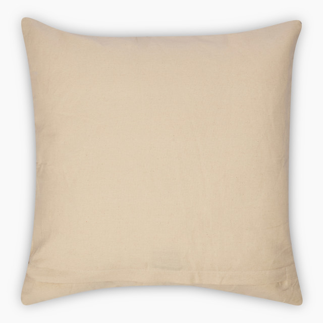 Thread Office Monochrome Step Embroidered Scatter Cushion with Feather Blend Inner, 50cm x 50cm back view