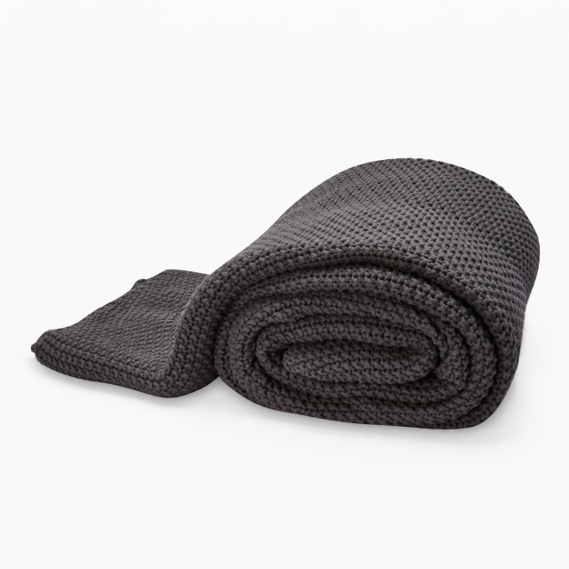 Thread Office Steel Knitted Cotton Throw, 180cm x 200cm