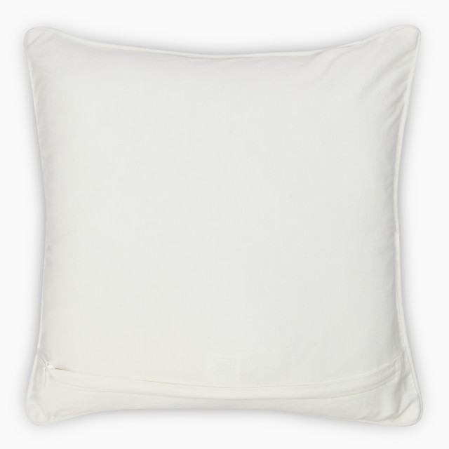 Thread Office Green Embroidery Block Flower Scatter Cushion with Feather Blend Inner, 50cm x 50cm back view