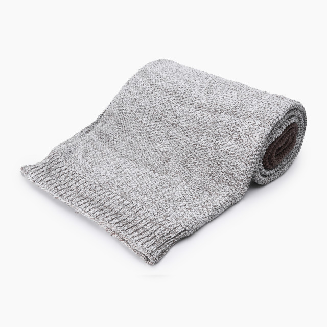 Thread Office Grey Mingle Knitted Cotton Throw 180cm x 200cm