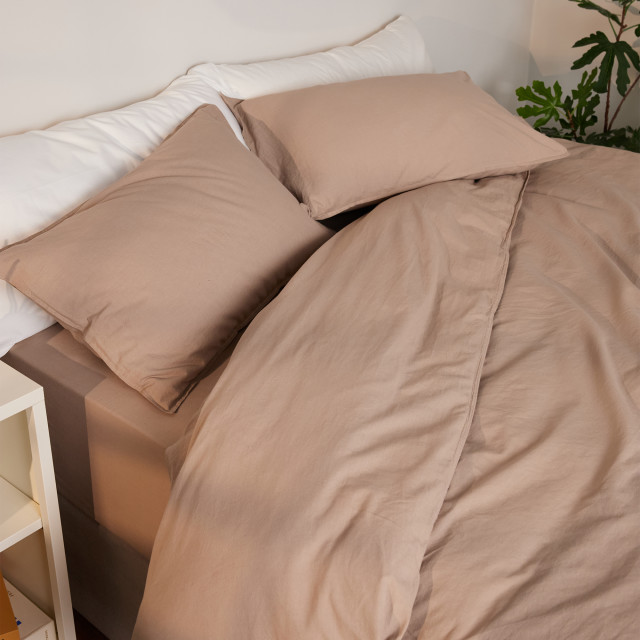 Thread Office Natural Washed Cotton Duvet Cover Set - Super King
