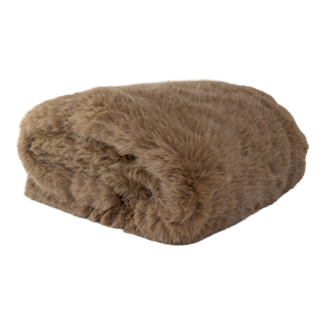 Hertex HAUS Caramel Blizzard Fur Throw, 160cm x 260cm