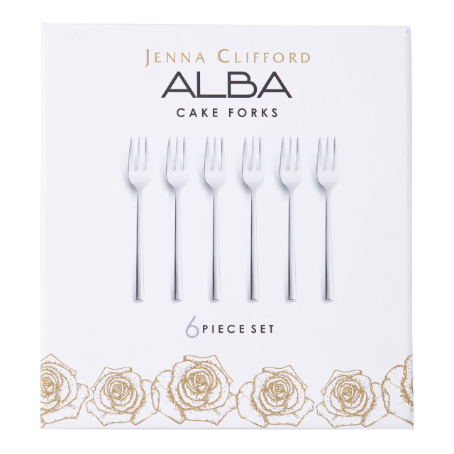 Jenna Clifford Alba Cake Forks, Set of 6 packaging