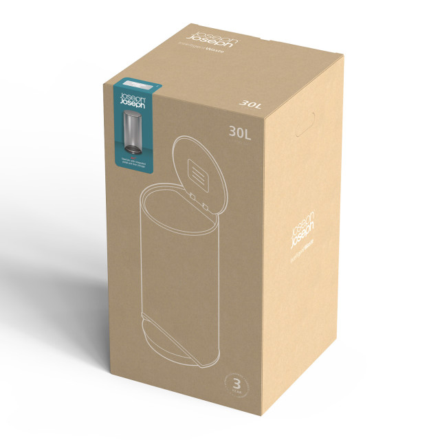 Joseph Joseph Arc 30L Pedal Bin - Carbon Black packaging