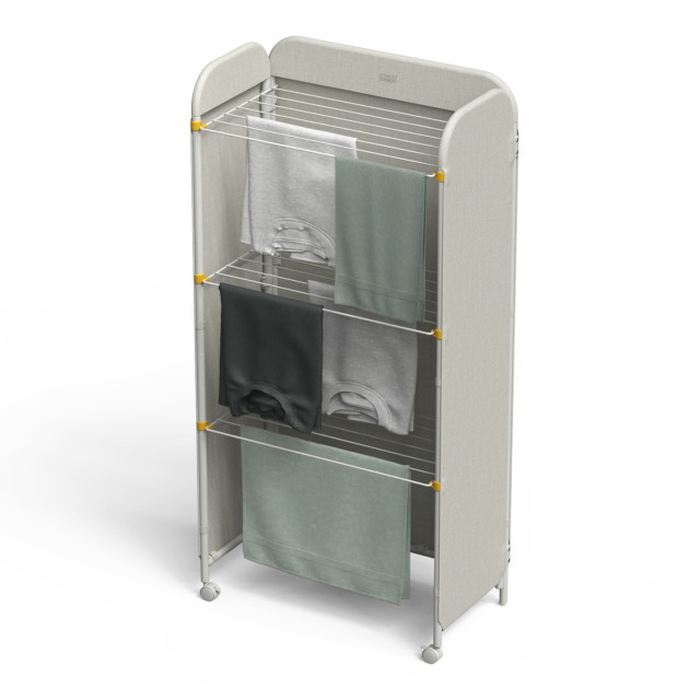 Joseph Joseph Eclipse Screen Air Dryer angle with cloths