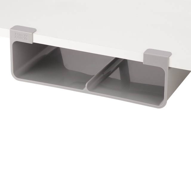 Joseph Joseph Cupboard Store Large Under-shelf Organiser detail of the placement on a shelf