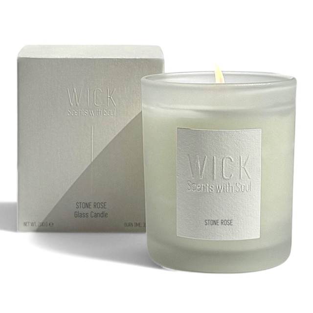WICK Stone Rose Classic Glass Candle, 200ml