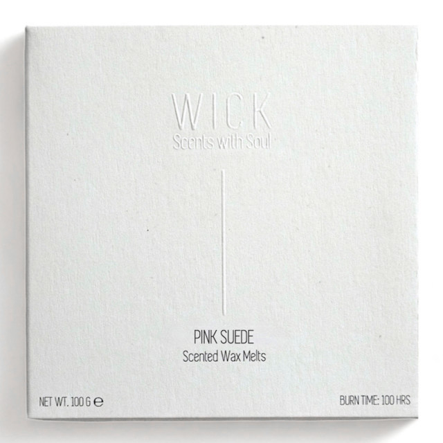 WICK Pink Suede Scented Wax Melts, 110g packaging