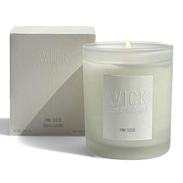 WICK Pink Suede Classic Glass Candle, 200ml