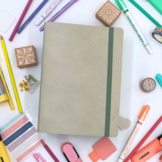 The Papery Flexi Softcover Lined Journal - Truffle with stationery