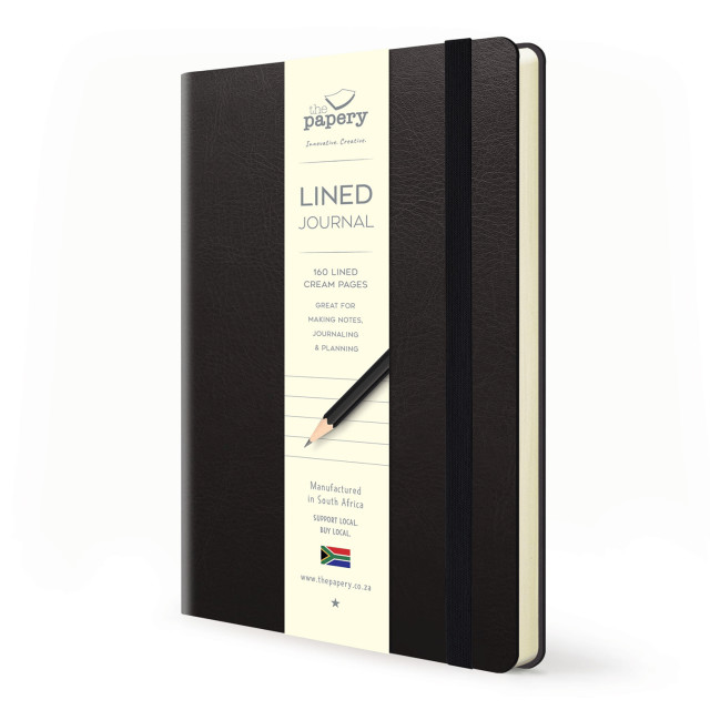 The Papery Flexi Softcover Lined Journal - Black packaging