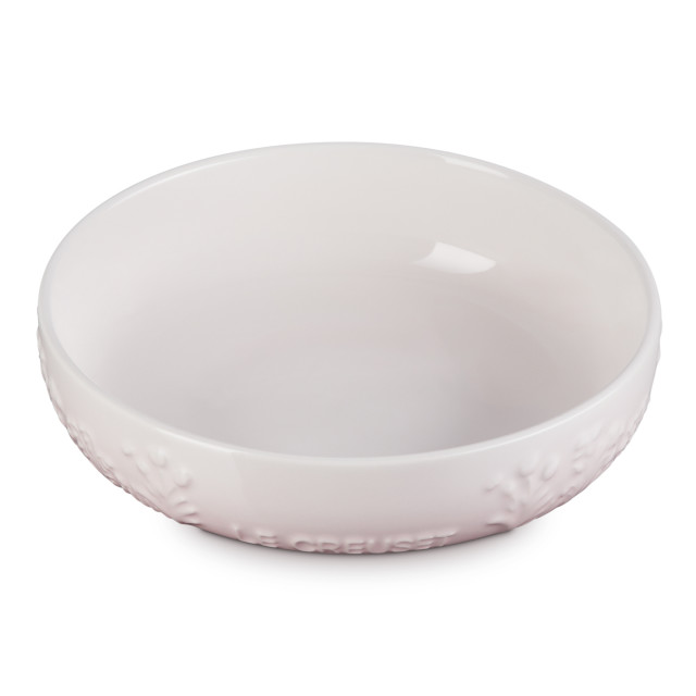 Le Creuset Jardin Relief Stoneware Dish, 18cm - Shell Pink