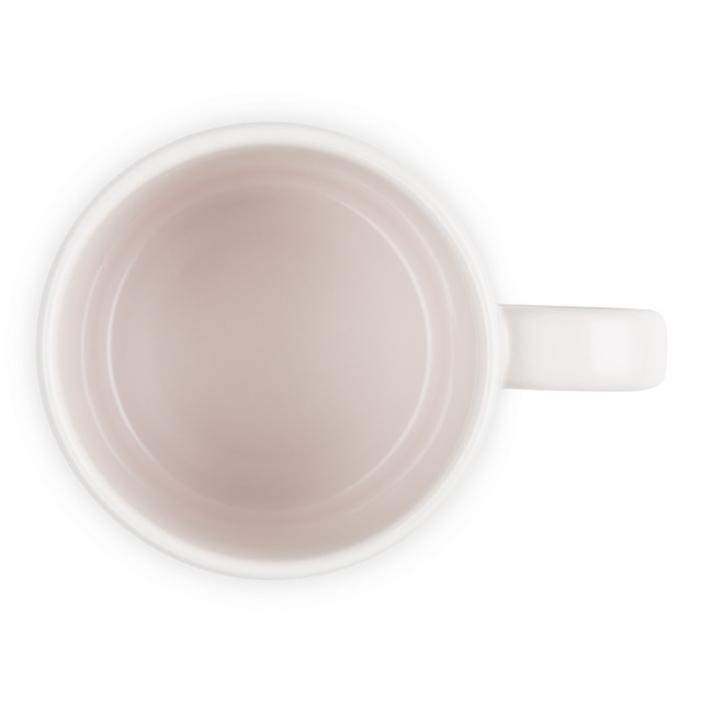 Le Creuset Jardin Relief Stoneware Cappuccino Mug, 200ml - Shell Pink angle