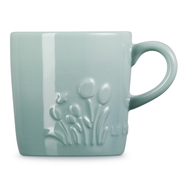 Le Creuset Jardin Relief Stoneware Cappuccino Mug, 200ml - Sea Salt